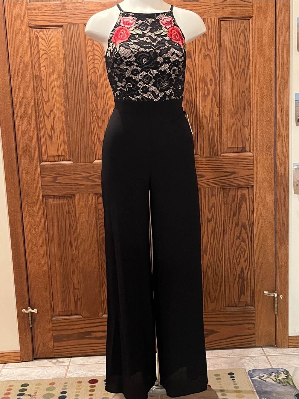 NWT A. Byer dressy jumpsuit w/ lace & appliqué 5